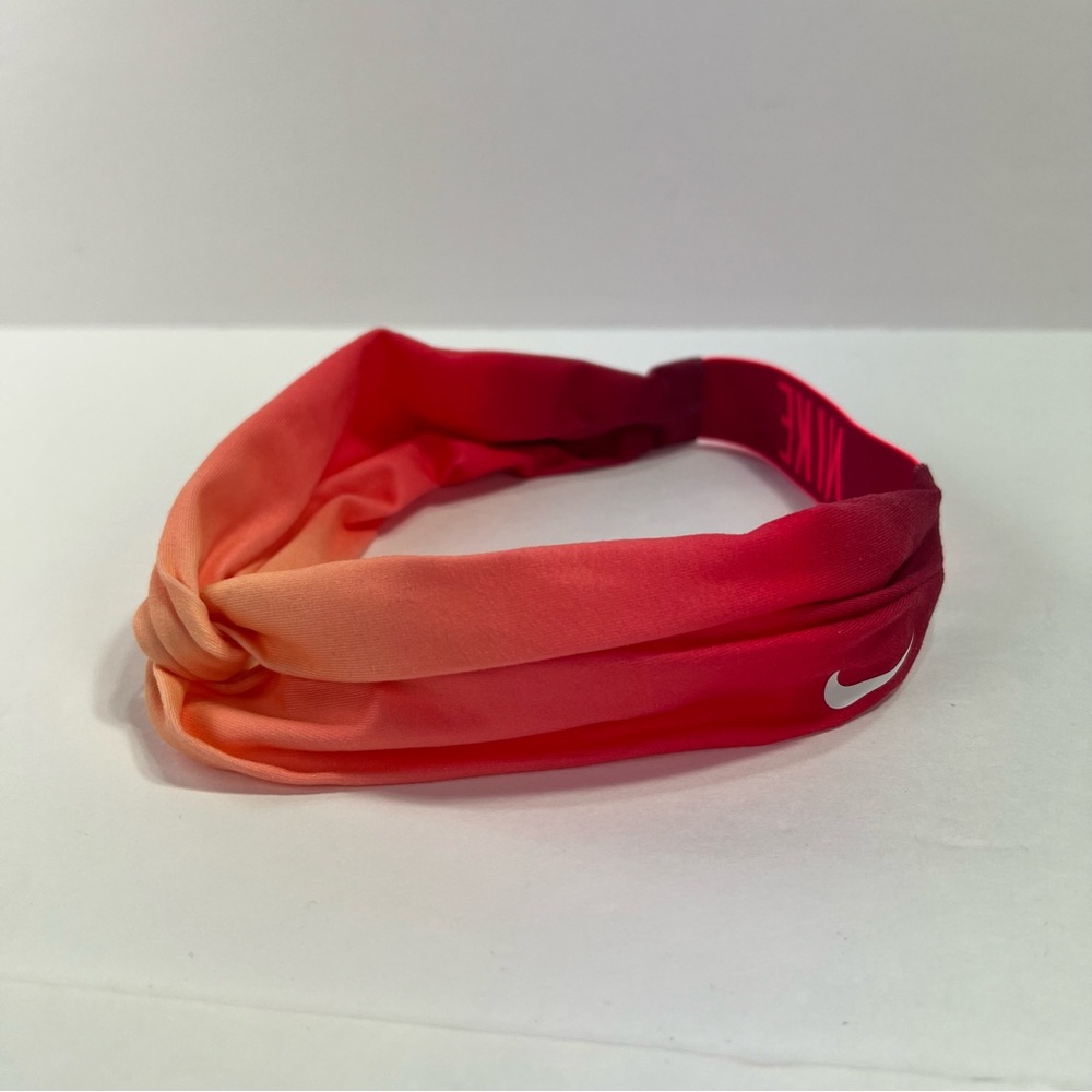 Nike Printed Logo Twist Headband - sunset glow/sport fuchsia